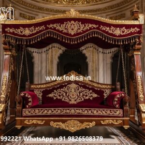 Artistic Wood Carving Swing Design for Sophisticated Decor No-8970