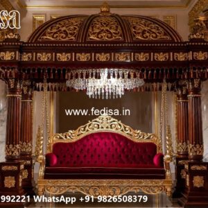 Solid Wood Swing Design with Artistic Hand Carving No-9011