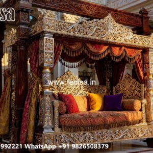 Indoor Luxury Wooden Swing Design with Soft Cushions No-9043