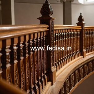 Brass Wood Railing Design for Luxury Homes No-0001