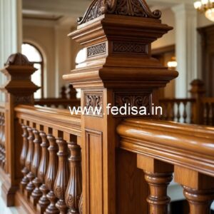 Premium Brass Wood Railing Collection No-0007