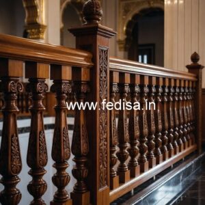 Decorative Brass Wood Railing Design No-0008