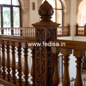 Stylish Brass Wood Handrail Ideas No-0013