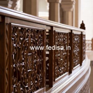 Contemporary Brass Wood Stair Railings No-0015