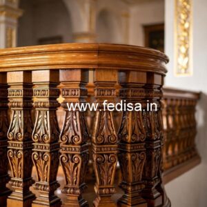 Brass Wood Balcony Fence Design No-0016