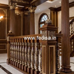 Stylish Brass Wood Railings for Villas No-0024