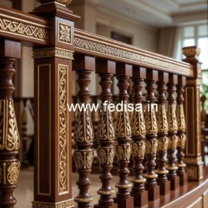 Elegant Brass Wood Fence Design No-0026