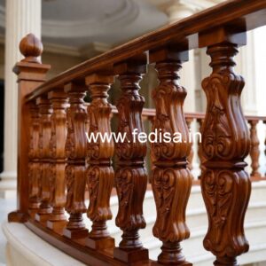 Brass Wood Railing for Luxury Interiors No-0027