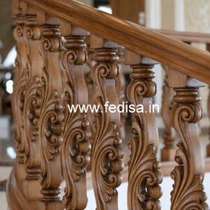 Stylish Brass Wood Staircase Banister No-0032