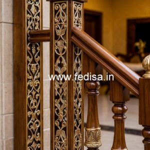 Decorative Brass Wood Railings for Home No-0036