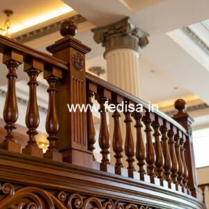 Stylish Brass Wood Balcony Railings No-0038