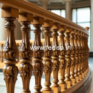 Brass Wood Fence Design for Balcony No-0042