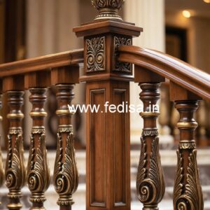 Brass Wood Balcony Safety Railings No-0046