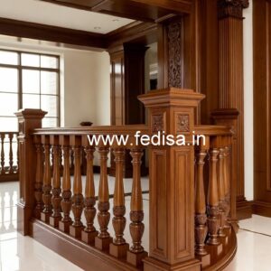 Decorative Brass Wood Stair Fence Ideas No-0047