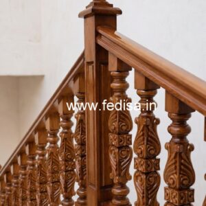 Elegant Brass Wood Fence for Villas No-0052