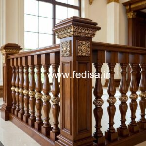 Luxury Brass Wood Railings for Interior No-0063