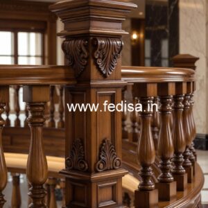 Elegant Brass Wood Staircase Handrails No-0067