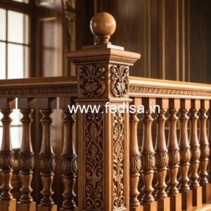 Modern Brass Wood Railings for Villas No-0073