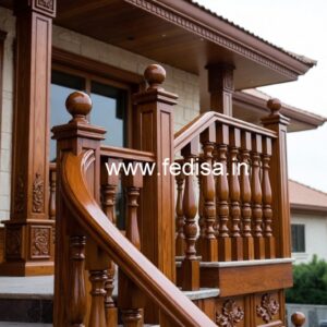 Brass Wood Staircase with Elegant Style No-0076