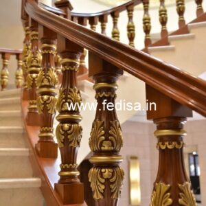 Decorative Brass Wood Staircase Side Rails No-0083