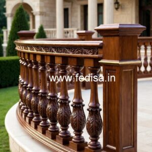 Modern Brass Wood Fence for Luxury Homes No-0087