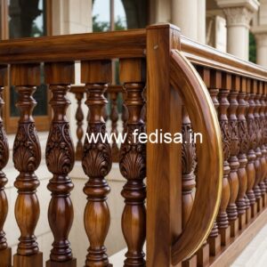 Premium Brass Wood Staircase Design Ideas No-0090