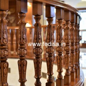 Stylish Brass Wood Staircase Collection No-0092