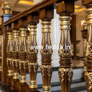 Modern Brass Wood Balcony Fence Inspiration No-0102
