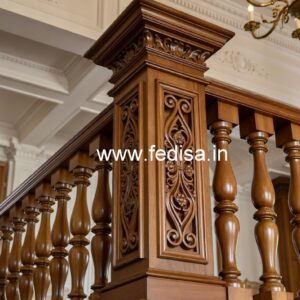 Stylish Brass Wood Railings with Artistic Finish No-0104