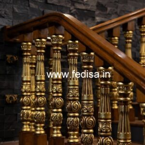 Beautiful Brass Wood Balcony Railings Ideas No-0109