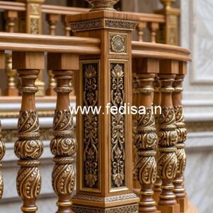 Stylish Brass Wood Interior Railings Inspiration No-0111