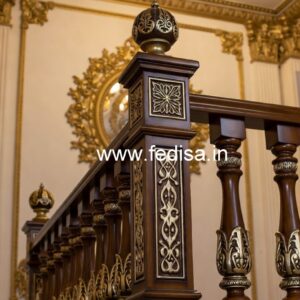 Decorative Brass Wood Balcony Fence Trends No-0113