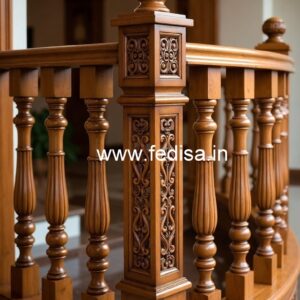 Brass Wood Staircase Side Railings for Villas No-0114