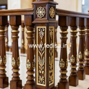 Elegant Brass Wood Fence Design Collection No-0122