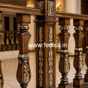 Luxury Brass Wood Balcony Safety Fence No-0124
