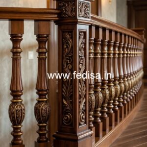 Modern Brass Wood Balcony Railings Collection No-0127