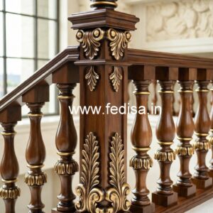 Stylish Brass Wood Fence for Contemporary Villas No-0129