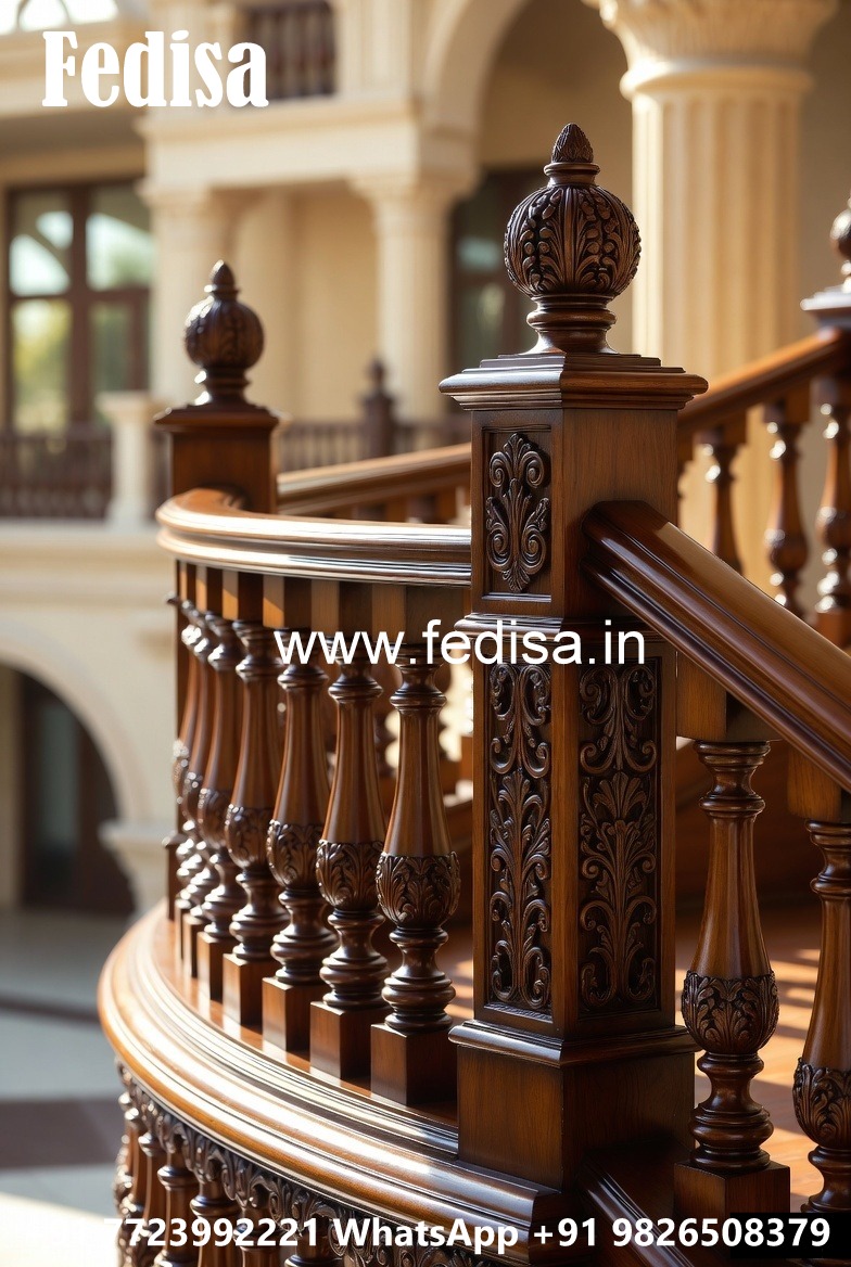 Decorative Brass Wood Railings with Golden Finish No-0131
