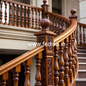Luxury Brass Wood Staircase Side Rails No-0132