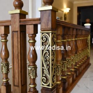 Luxury Brass Wood Railings for Balcony Design No-0150