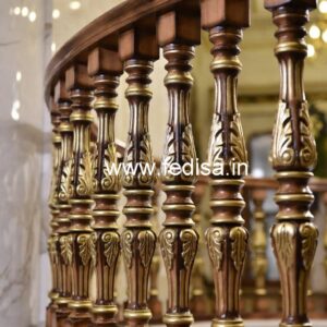 Brass Wood Staircase Banister for Modern Homes No-0151