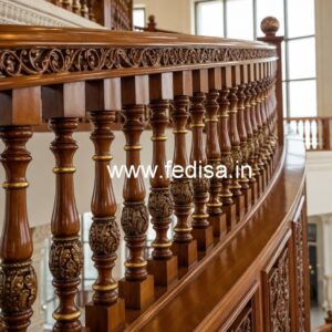 Modern Brass Wood Handrails for Luxury Villas No-0154
