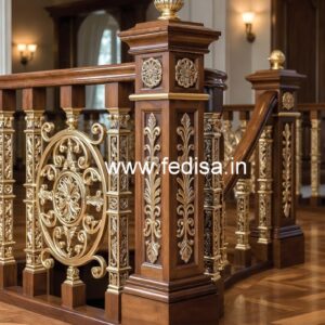 Luxury Brass Wood Balcony Decor Ideas No-0156