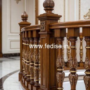 Premium Brass Wood Railings with LED Lights No-0157