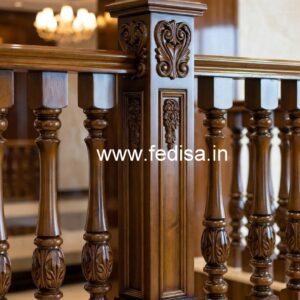 Elegant Brass Wood Fence for Balcony Design No-0159