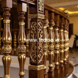 Decorative Brass Wood Railings for Interior Decor No-0161