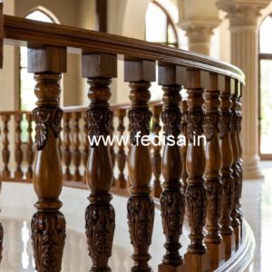 Premium Brass Wood Stair Railings Inspiration No-0165