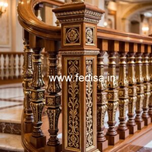 Stylish Brass Wood Balcony Decor with Modern Finish No-0169