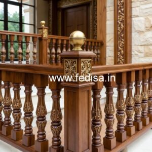 Luxury Brass Wood Staircase Design Collection No-0174