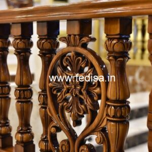 Modern Brass Wood Staircase Side Fence Ideas No-0177